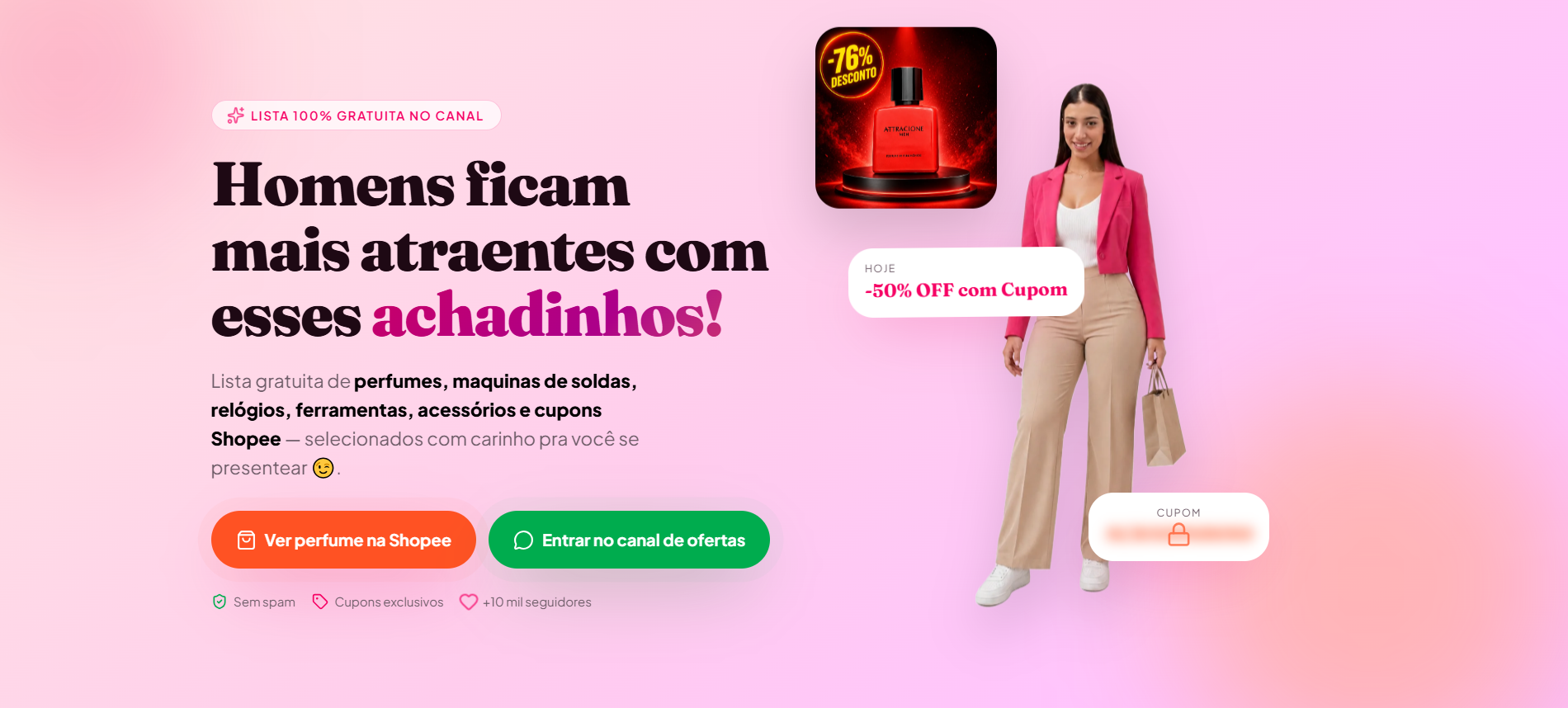 Preview do projeto Achadinhos Shopee